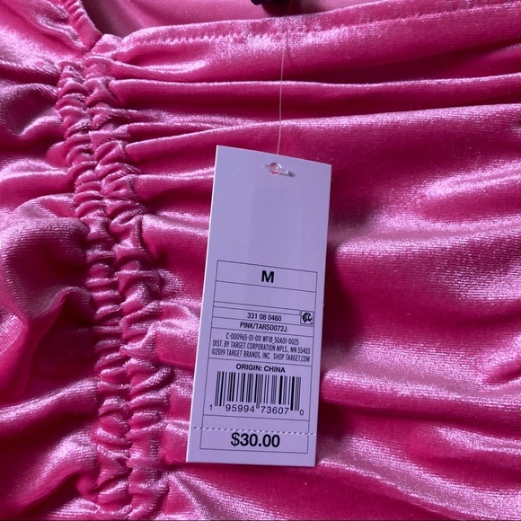 NWT Wild Fable Long Sleeve Ruched Velvet Bodycon Dress Pink - Picture 7 of 7